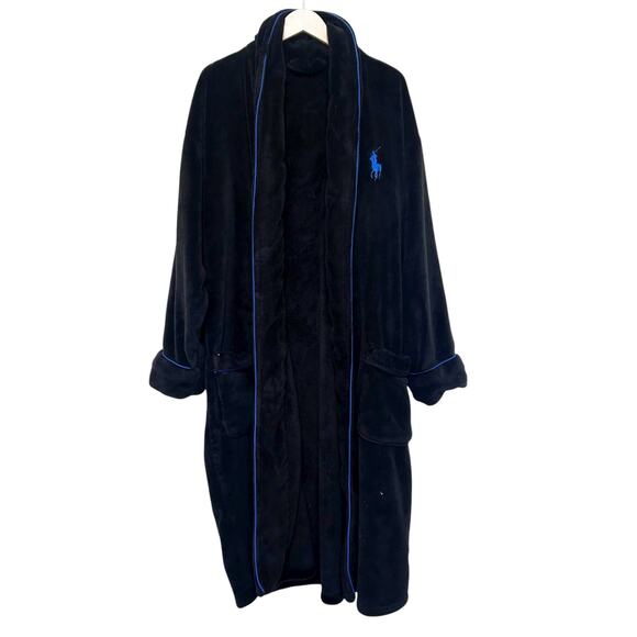 Polo by Ralph Lauren Other - Polo Ralph Lauren Black Fuzzy Robe Mens OS